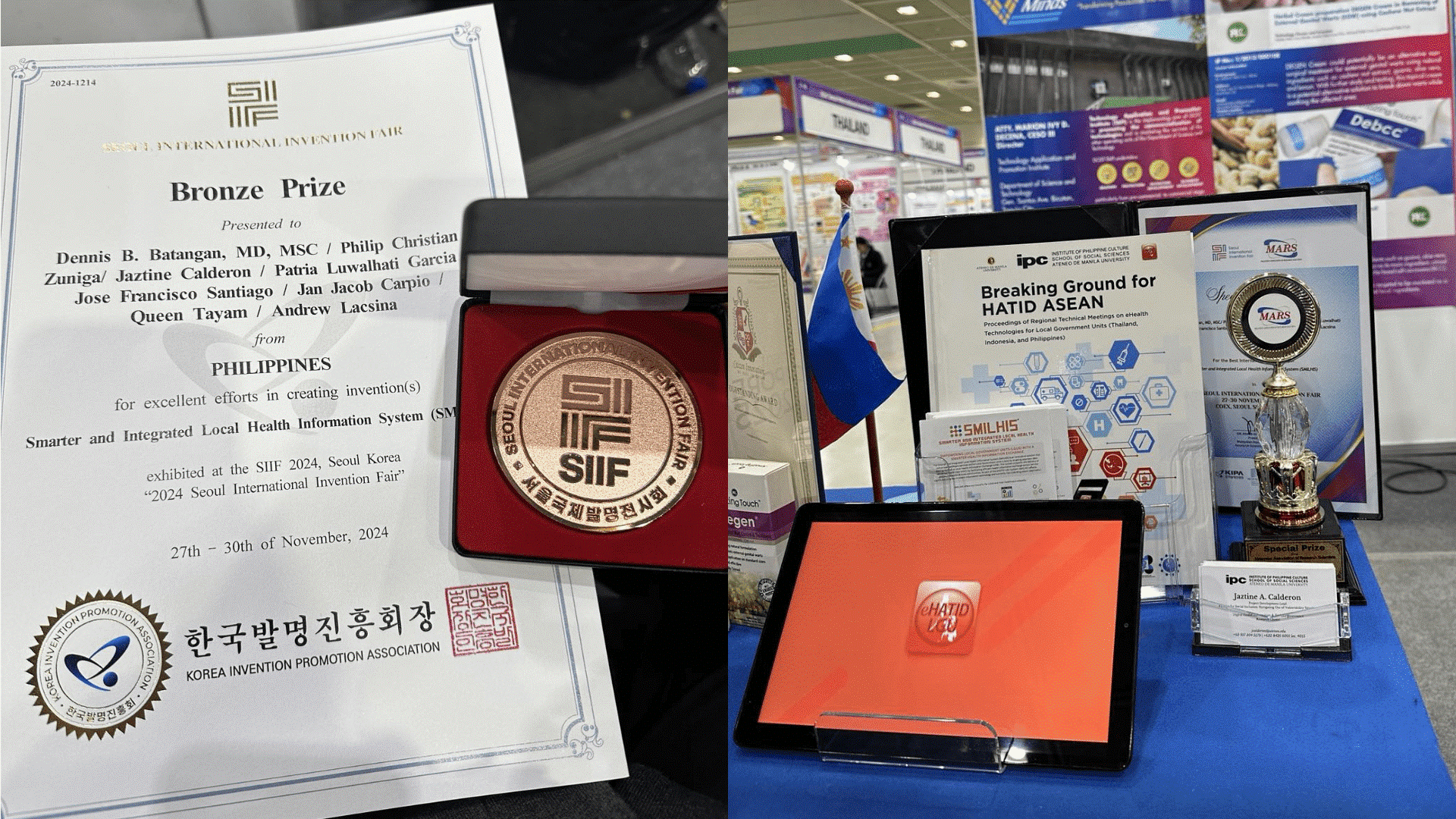 Smarter and Integrated Local Health Information System Project Team’s eHATID LGU wins Bronze Medal and Special Prize at Seoul International Invention Fair